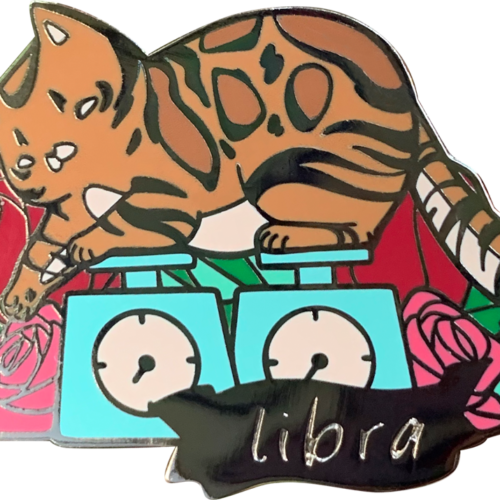 Cat Astrology Libra Enamel Pin
