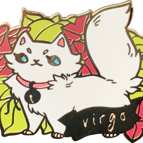 Cat Astrology Virgo Enamel Pin