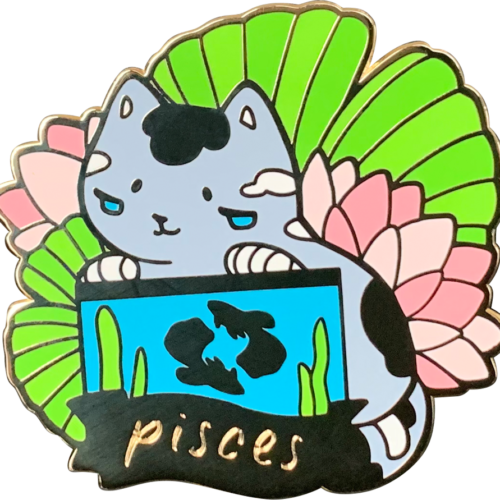 Cat Astrology Pisces Enamel Pin