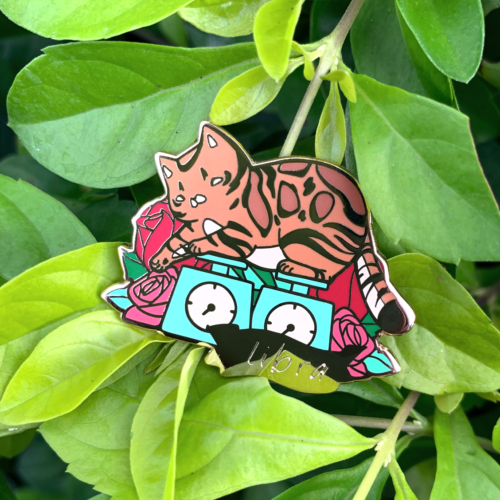 Cat Astrology Libra Enamel Pin